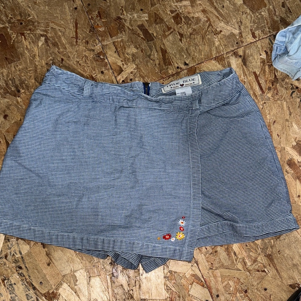 True Blue Light Blue Gingham Skort